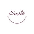 Smile icon template design.vector isolated logo illustration on white background. Face line art style Royalty Free Stock Photo